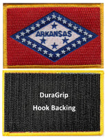 Arkansas state flag with DuraGrip hook backing