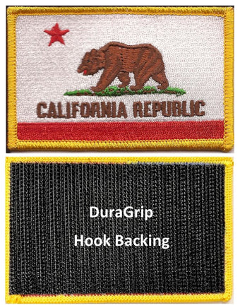 California state flag with DuraGrip hook backing