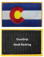 Colorado state flag with DuraGrip hook backing