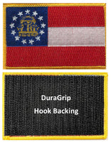 Georgia state flag with DuraGrip hook backing