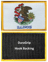 Illinois state flag with DuraGrip hook backing