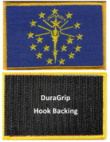 Indiana state flag with DuraGrip hook backing