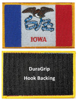 Iowa state flag with DuraGrip hook backing