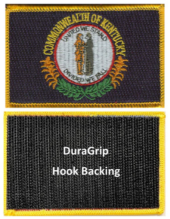 Kentucky state flag with DuraGrip hook backing