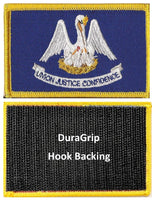 Louisiana state flag with DuraGrip hook backing