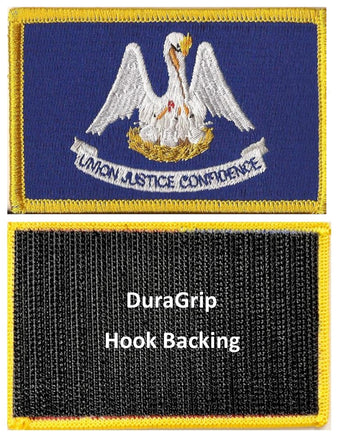 Louisiana state flag with DuraGrip hook backing
