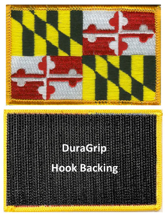 Maryland state flag with DuraGrip hook backing