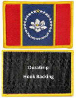 Mississippi state flag with DuraGrip hook backing