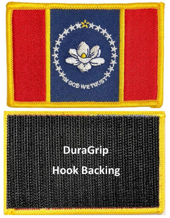 Mississippi state flag with DuraGrip hook backing