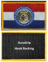Missouri state flag with DuraGrip hook backing