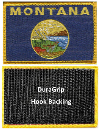 Montana state flag with DuraGrip hook backing