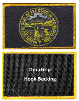 Nebraska state flag with DuraGrip hook backing
