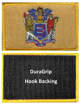 New Jersey state flag with DuraGrip hook backing