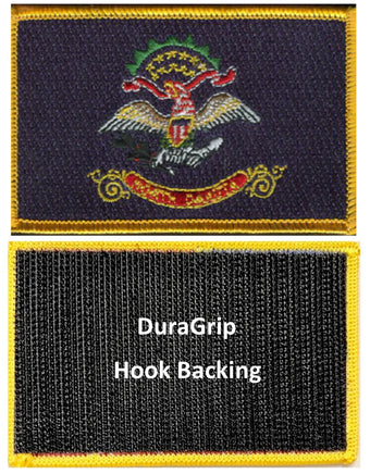 North Dakota state flag with DuraGrip hook backing