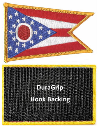 Ohio state flag with DuraGrip hook backing