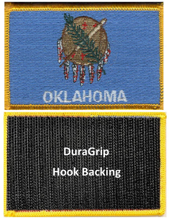 Oklahoma state flag with DuraGrip hook backing