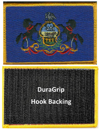 Pennsylvania state flag with DuraGrip hook backing
