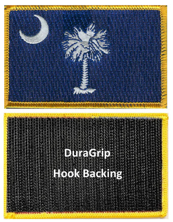 South Carolina state flag with DuraGrip hook backing