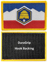 Utah state flag with DuraGrip hook backing