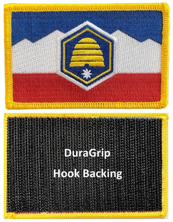 Utah state flag with DuraGrip hook backing