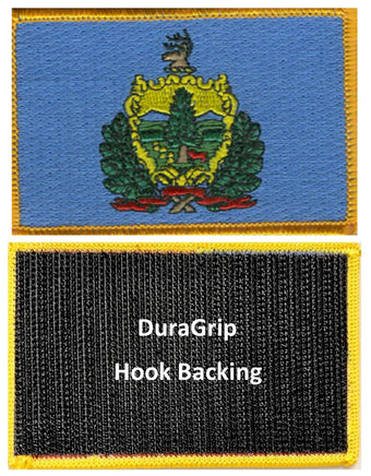 Vermont state flag with DuraGrip hook backing