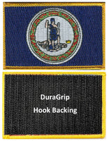 Virginia state flag with DuraGrip hook backing