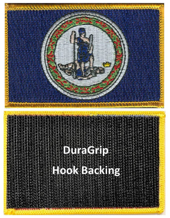 Virginia state flag with DuraGrip hook backing