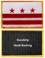 Washington D.C. state flag with DuraGrip hook backing