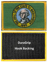 Washington state flag with DuraGrip hook backing