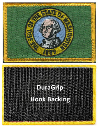 Washington state flag with DuraGrip hook backing