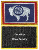 Wyoming state flag with DuraGrip hook backing
