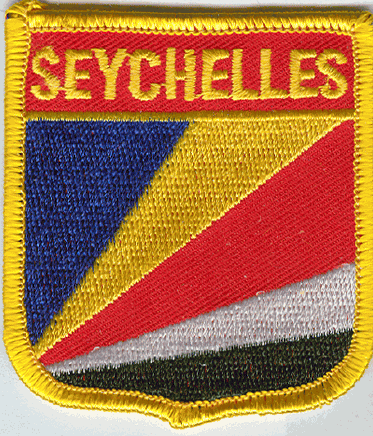 Seychelles Flag Patch - Shield Red Background
