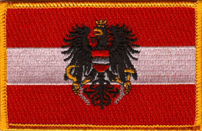 Austria With Eagle Flag Patch - Rectangle