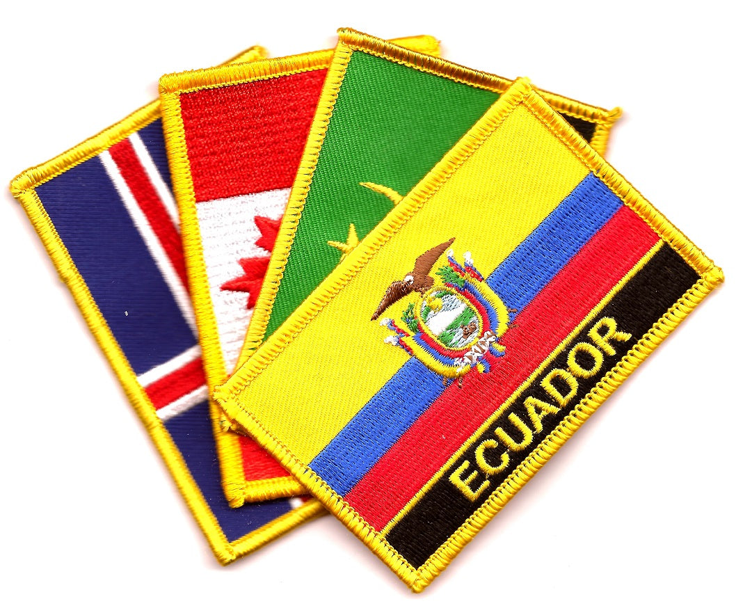 Country Flag Patches - Rectangle With Name J-R
