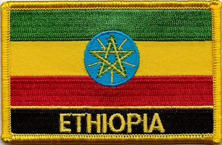 Ethiopia with Star Flag Patch - Rectangle with Name