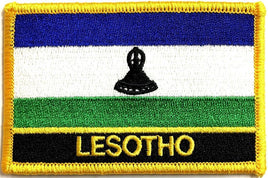Lesotho Flag Patch - Rectangle with Name