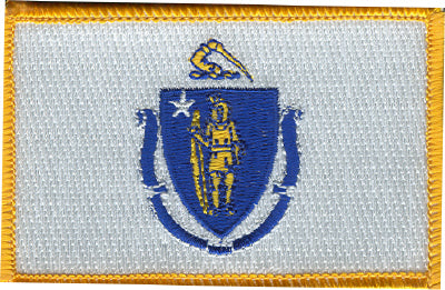 Massachusetts Flag Patch - Rectangle