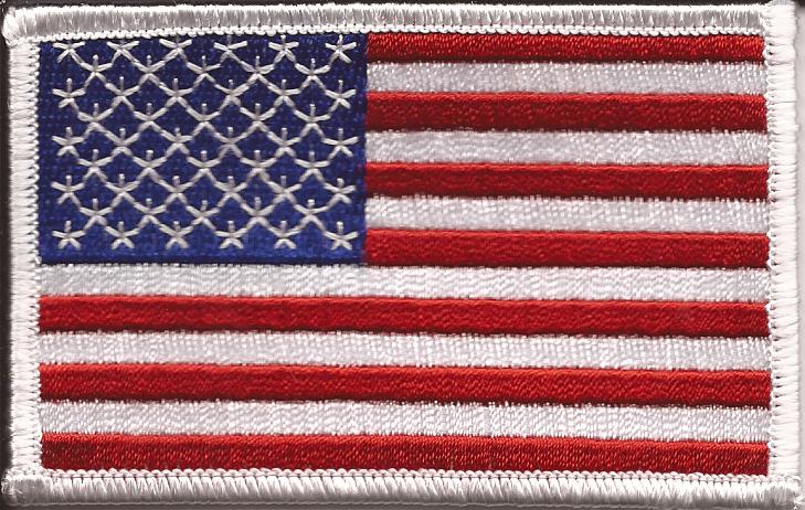 US Flag Patch - White border<br>Left Hand 