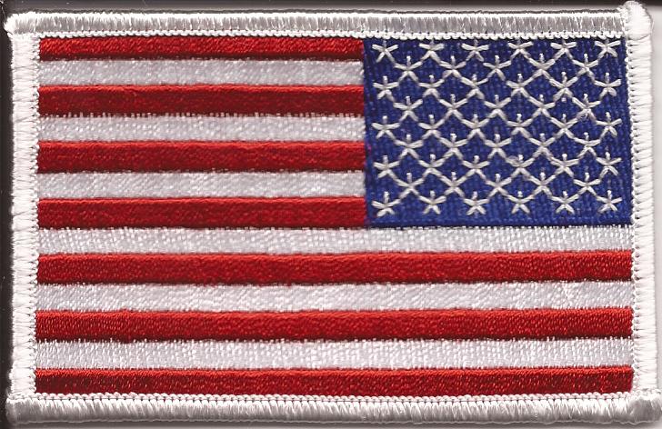 United States US Flag Iron-On Patch [2.25 x 3.5 - Red/White/Blue]
