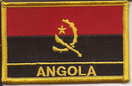 Angola Flag Patch - Rectangle With Name