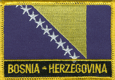 Bosnia Flag Patch - Rectangle With Name
