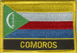 Comoros Flag Patch - Rectangle With Name