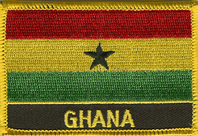 Ghana Flag Patch - Rectangle With Name
