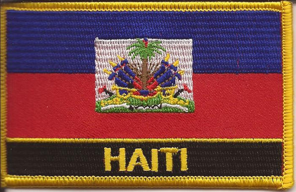 Haiti Flag Patch - Rectangle With Name