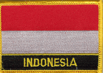 Indonesia Flag Patch - Rectangle With Name