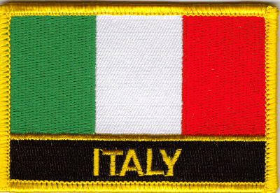 Italy Flag Patch - Rectangle With Name