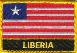 Liberia Flag Patch - Rectangle With Name