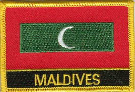 Maldives Flag Patch - Rectangle With Name
