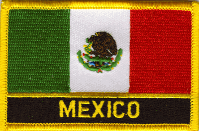 Mexico Flag Patch - Rectangle With Name