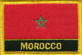 Morocco Flag Patch - Rectangle With Name